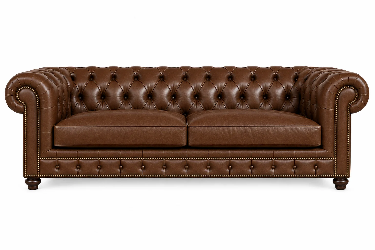 Classic Chesterfield sofa in Brown leather