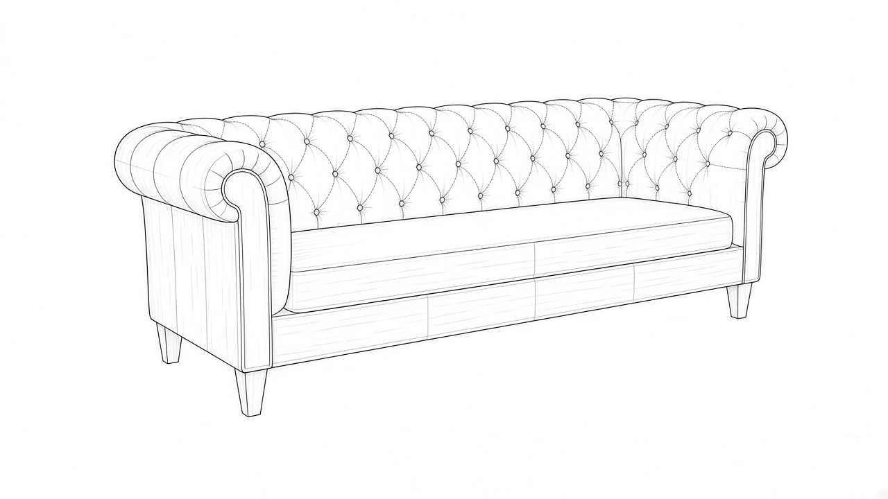 Classic Rolled Arm Chesterfield