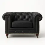 Chesterfield Sofa Chair Black — Chair, Sofas / Sectionals