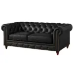 Chesterfield Sofa Loveseat Black — Loveseat, Sofas / Sectionals