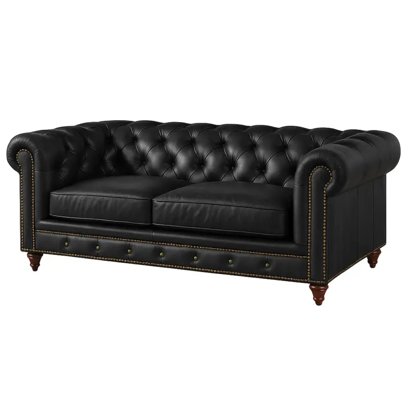 Chesterfield Sofa Loveseat Black