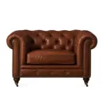 Chesterfield Sofa Chair Brown — Chair, Sofas / Sectionals
