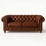 Chesterfield Sofa Loveseat Brown