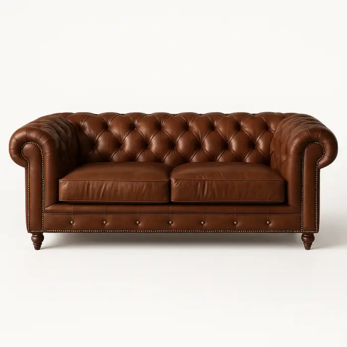 Chesterfield Sofa Loveseat Brown