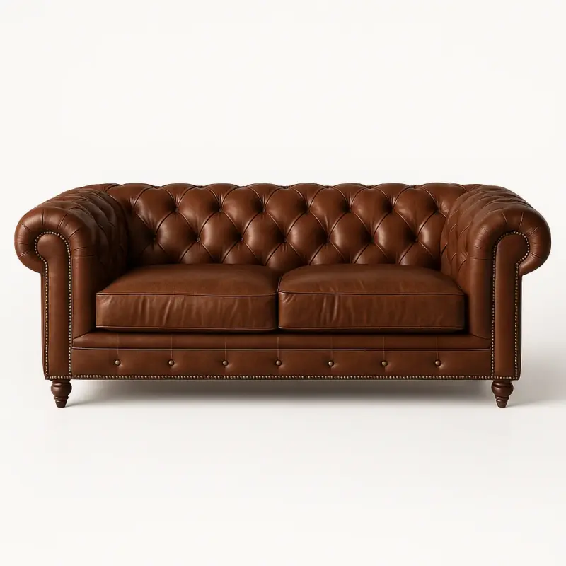 Chesterfield Sofa Loveseat Brown