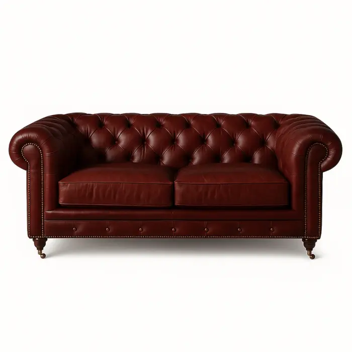Chesterfield Sofa Loveseat Burgundy Loveseat Sofas / Sectionals