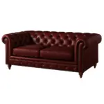 Chesterfield Sofa Loveseat Burgundy Loveseat Sofas / Sectionals