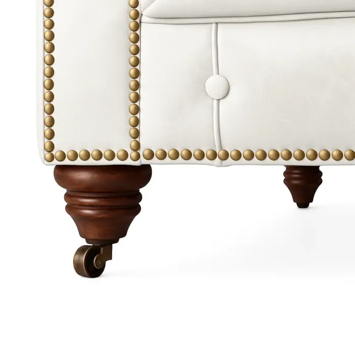 Chesterfield Sofa Loveseat White — view 7