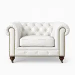 Chesterfield Sofa Chair White — Chair, Sofas / Sectionals