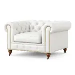 Chesterfield Sofa Loveseat White — view 6