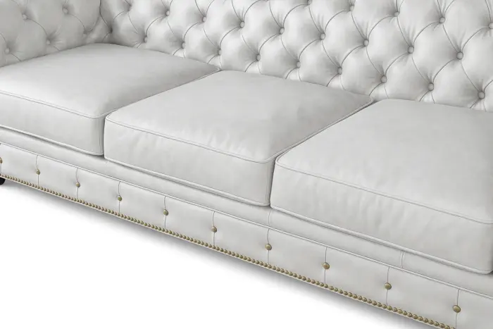 Chesterfield Sofa Loveseat White — view 5