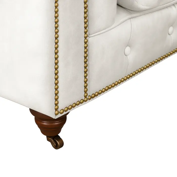 Chesterfield Sofa Loveseat White — view 4