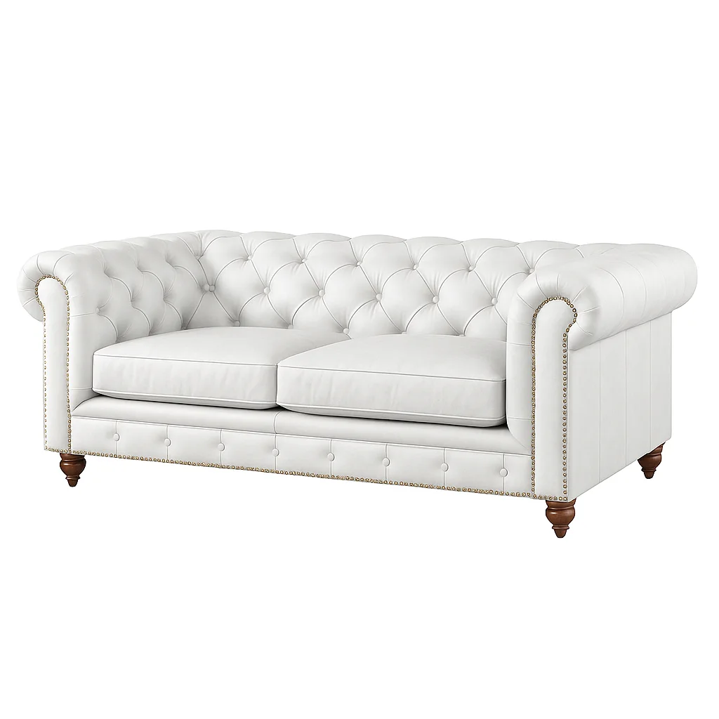 Chesterfield Sofa Loveseat White