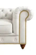 Chesterfield Sofa Loveseat White — view 2