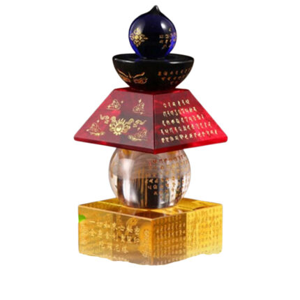 Metal 5 Element Pagoda Sculpture – Contemporary Tabletop Decor for Living Spaces