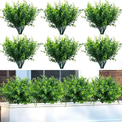 Plastic Boxwood Plant Stems – Sunproof Outdoor Artificial Greenery