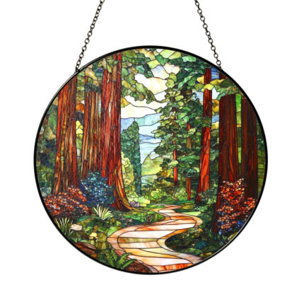 Redwood Forest Tree Suncatcher – Stained Glass Hanging Wall Art