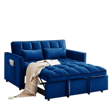 Sleeper Sofa with Storage Pockets – Convertible Pull-Out Couch Bed