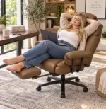Big and tall office chair side angle view