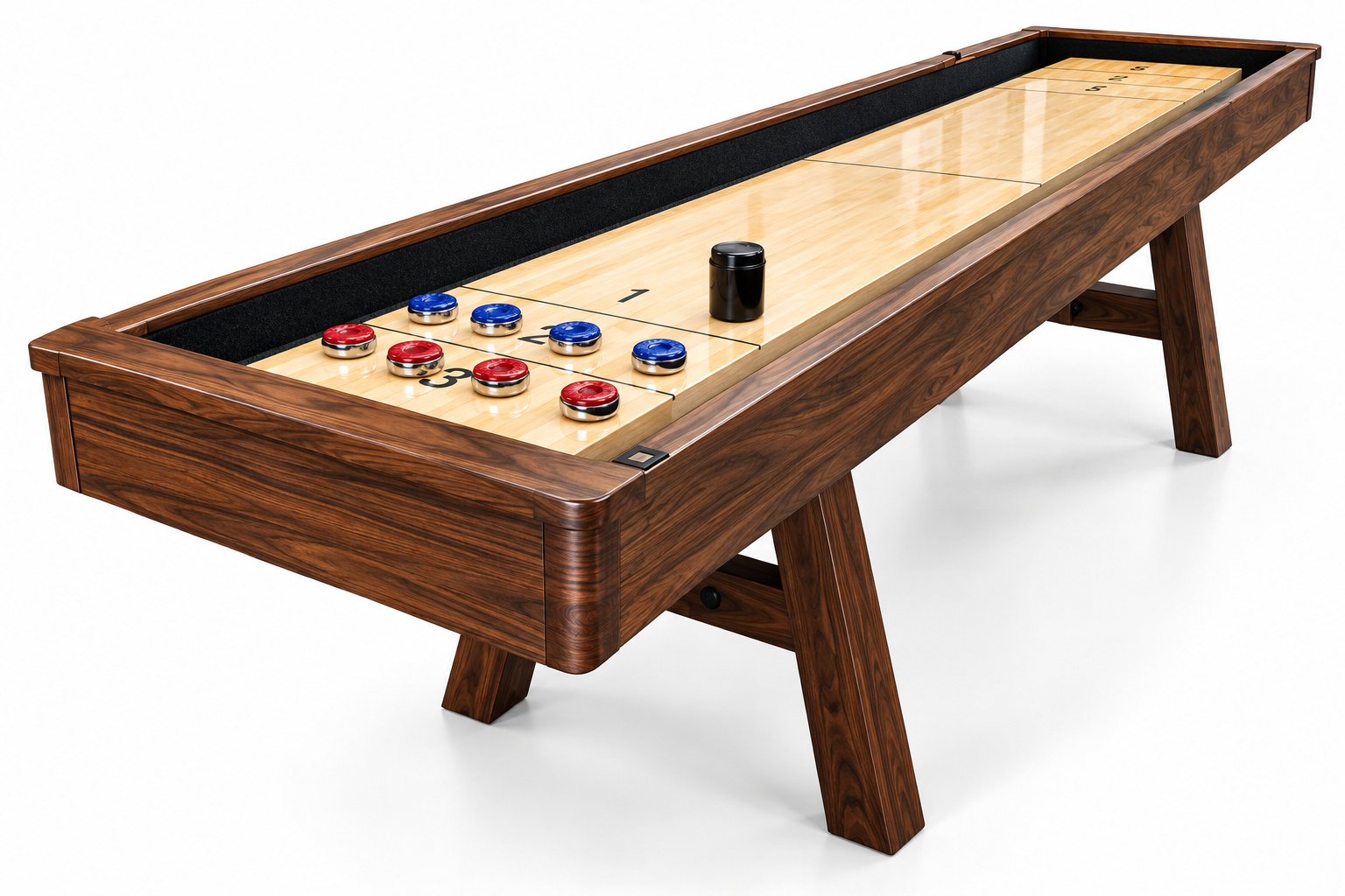 Premium walnut custom shuffleboard table