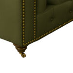 Military green leather Chesterfield