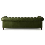 Military green leather Chesterfield