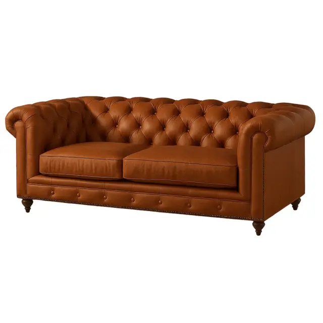 Chesterfield Sofa Loveseat Russet