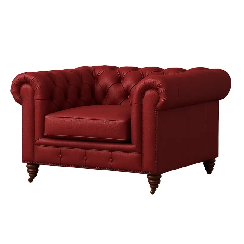 Chesterfield Sofa Chair Cranberry