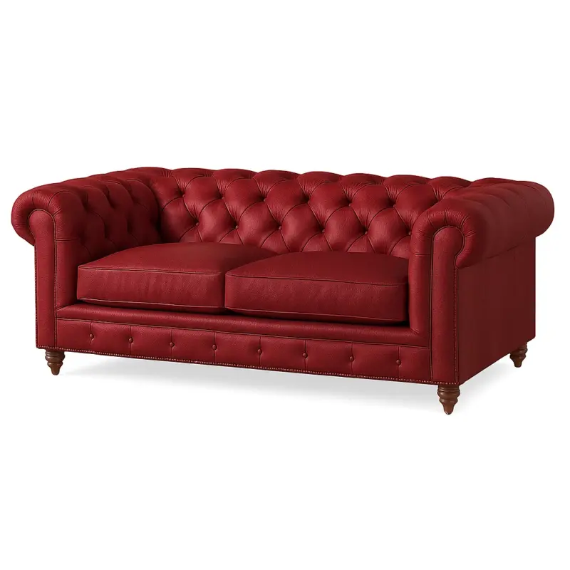 Chesterfield Sofa Loveseat Cranberry