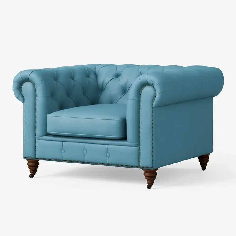 Chesterfield Sofa Chair Sky Blue