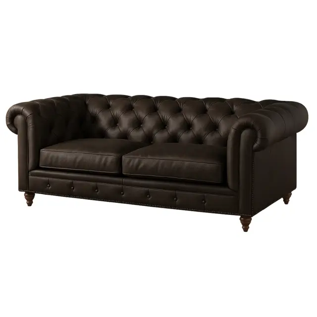 Chesterfield Sofa Loveseat Chocolate
