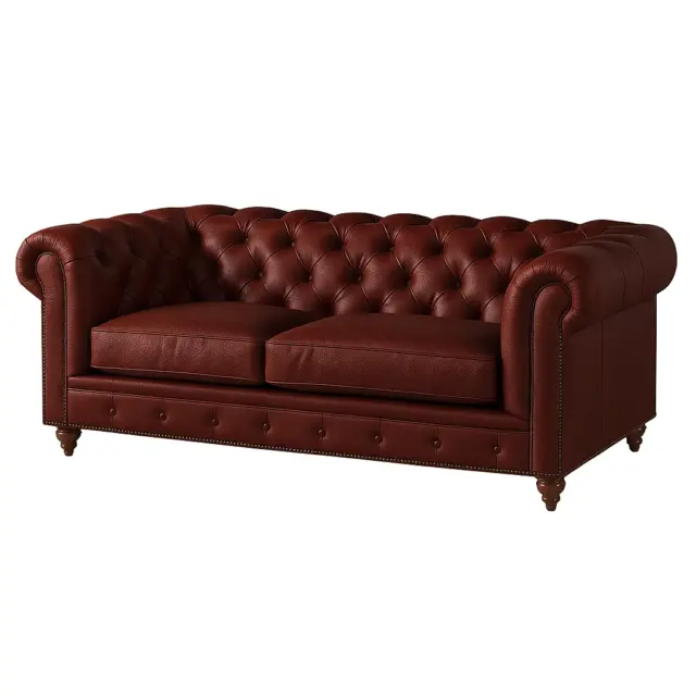 Chesterfield Sofa Loveseat Oxblood