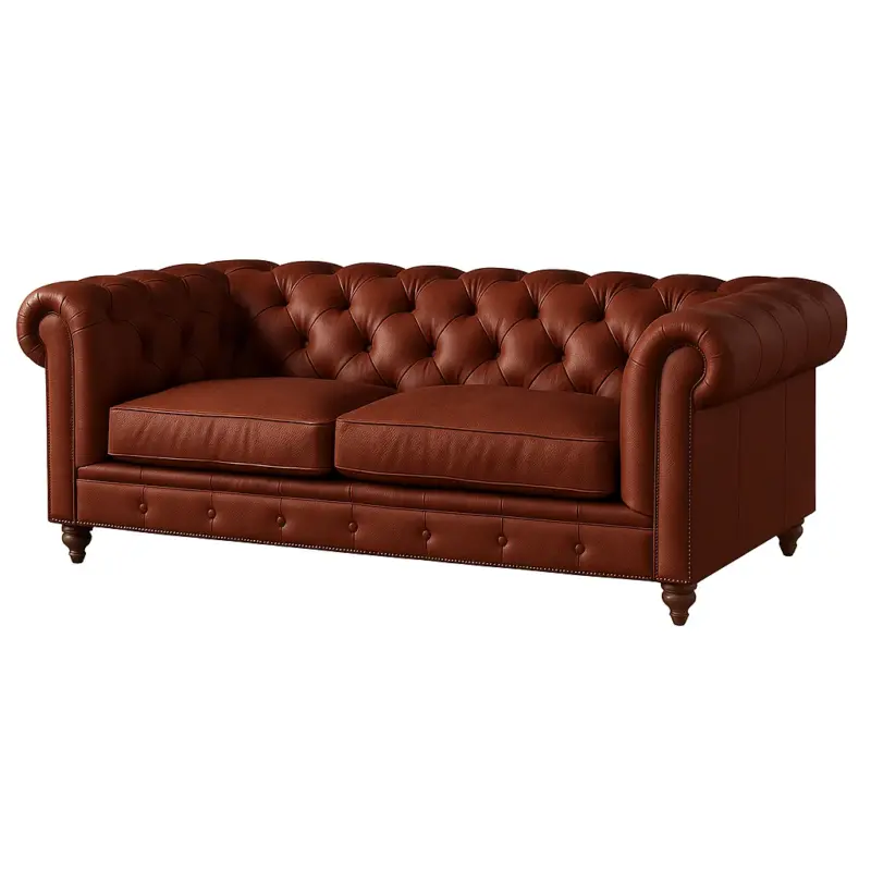 Chesterfield Sofa Loveseat Rosewood