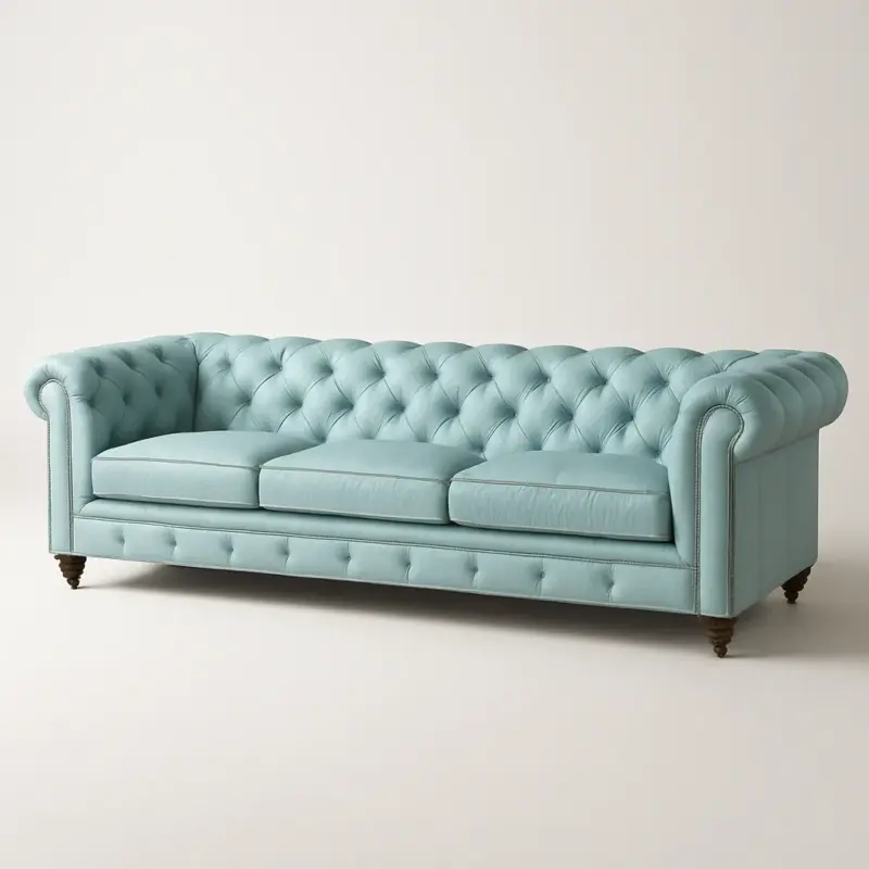 Chesterfield Sofa Light Ice Blue