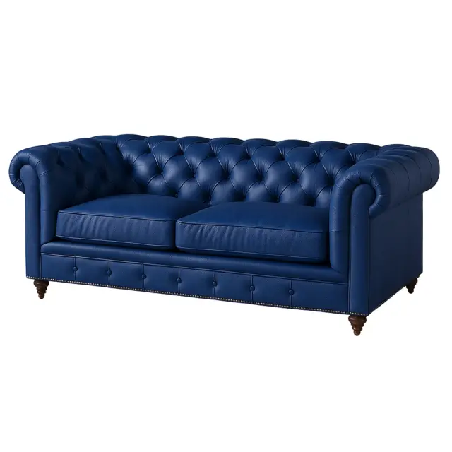 Chesterfield Sofa Loveseat Royal Blue