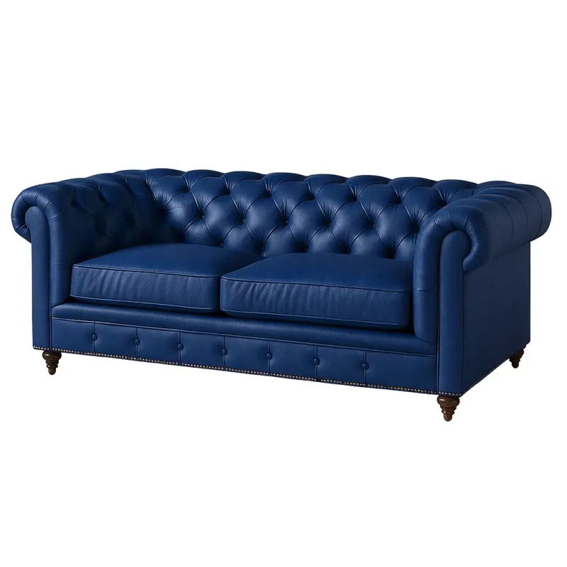 Chesterfield Sofa Loveseat Royal Blue