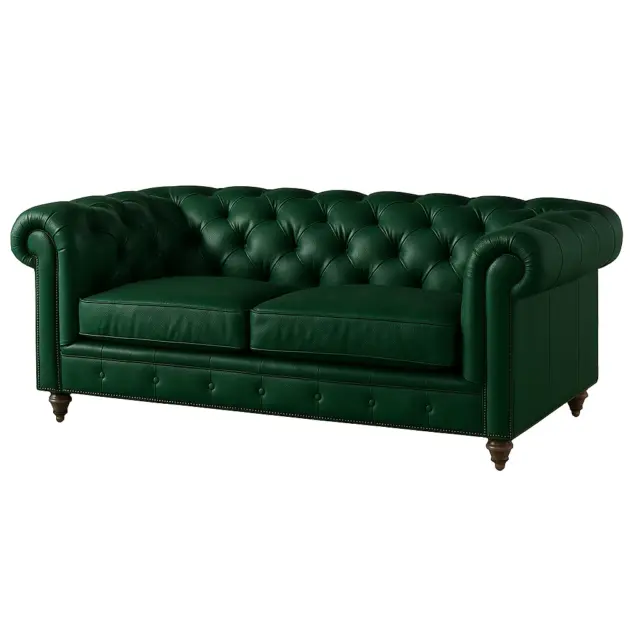 Chesterfield Sofa Loveseat Emerald Green