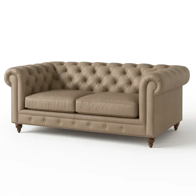 Chesterfield Sofa Loveseat Mushroom