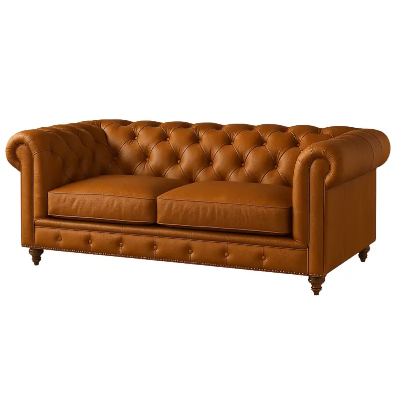 Chesterfield Sofa Loveseat Cognac