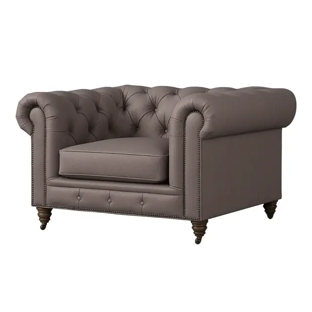 Chesterfield Sofa Chair Mauve Gray