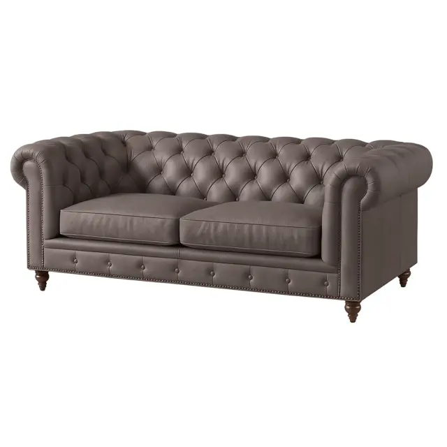 Chesterfield Sofa Loveseat Mauve Gray
