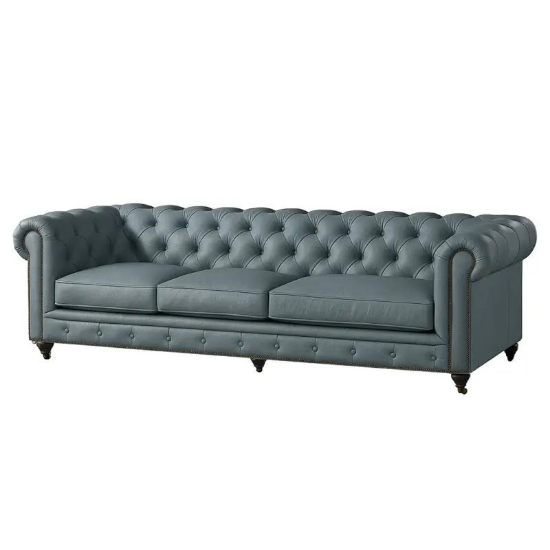 Chesterfield Sofa Ice Blue Gray