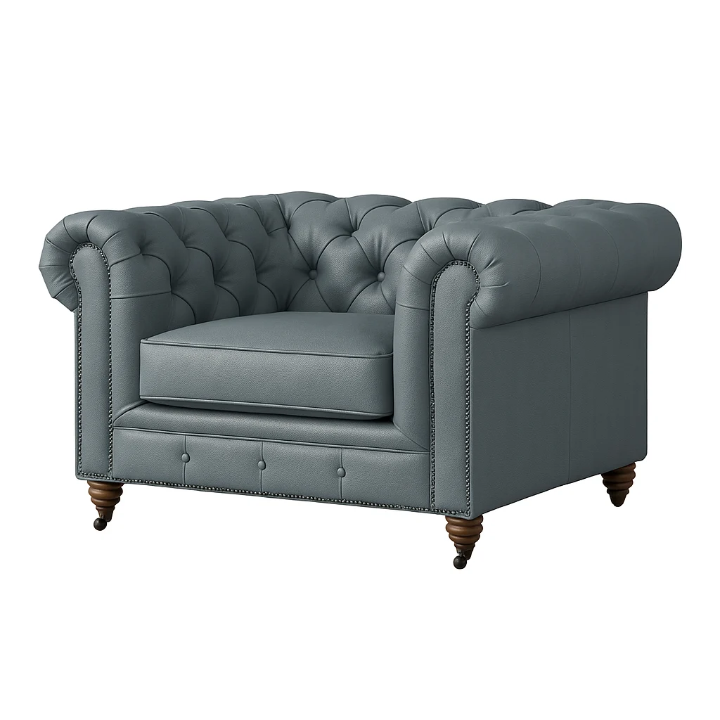 Chesterfield Sofa Chair Ice Blue Gray Chesterfield Sofa Chair Ice Blue Gray