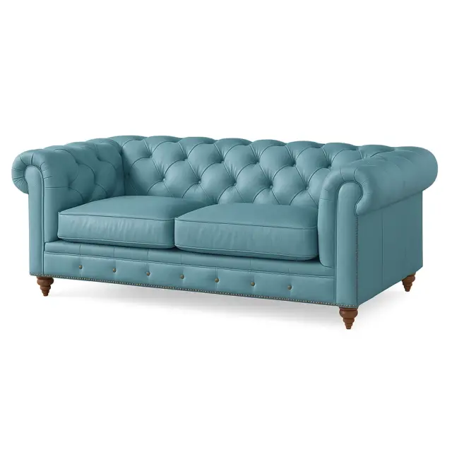 Chesterfield Sofa Loveseat Powder Blue