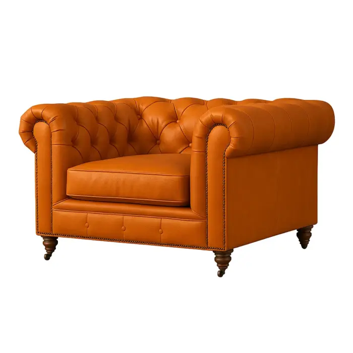 Chesterfield Sofa Chair Orange