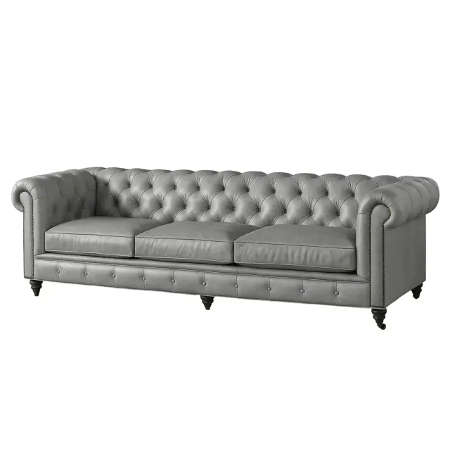 Chesterfield Sofa Silver Gray
