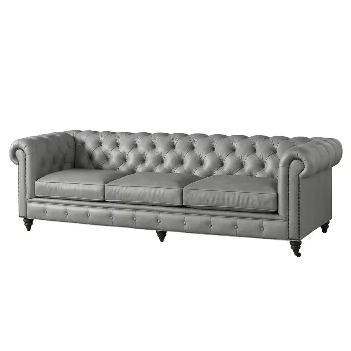 Chesterfield Sofa Silver Gray