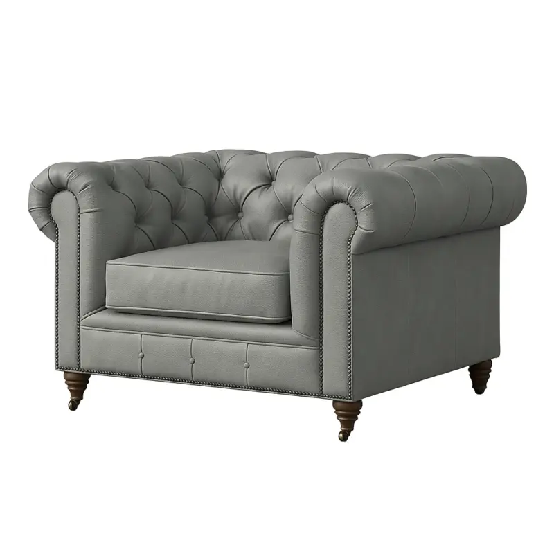 Chesterfield Sofa Chair Silver Gray