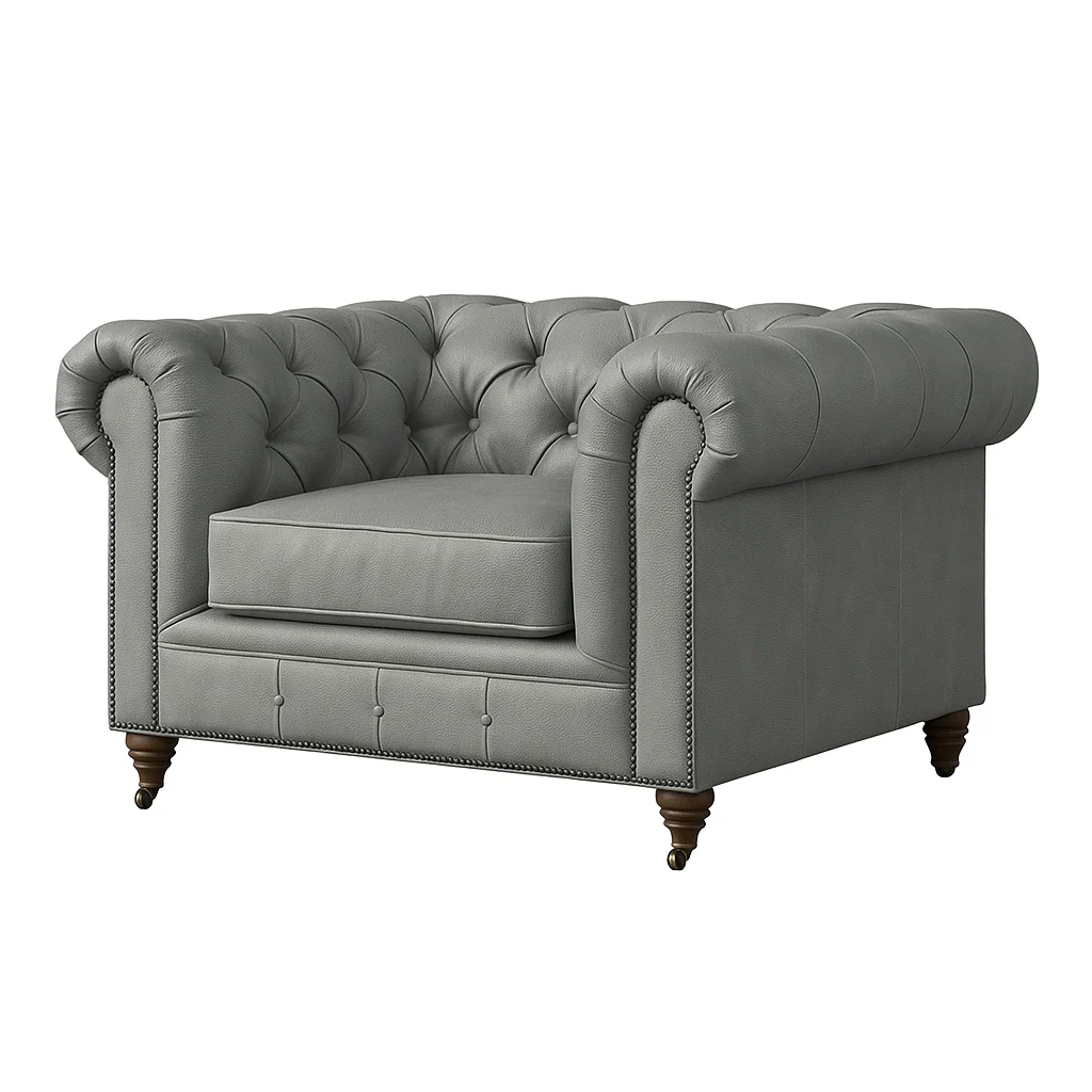 Chesterfield Sofa Chair Silver Gray Chesterfield Sofa Chair Silver Gray