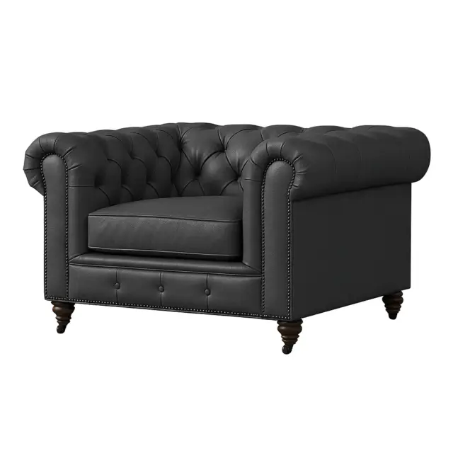 Chesterfield Sofa Chair Slate Gray